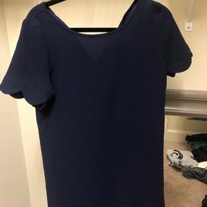 scalloped navy dress!